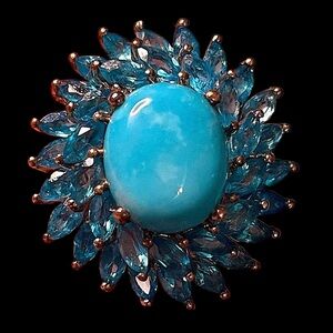 Sleeping Beauty Turquoise & Neon Apatite Ring